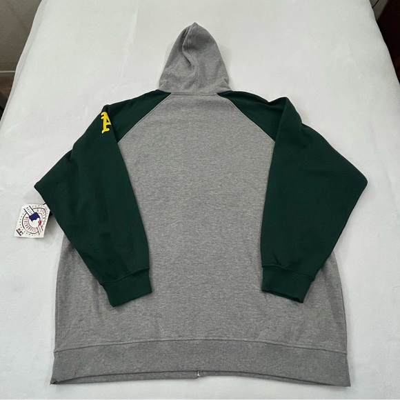 Oakland Athletics A’s MLB Majestic Big & Tall Full Zip Gray Sweatshirt Men’s - Picture 10 of 13